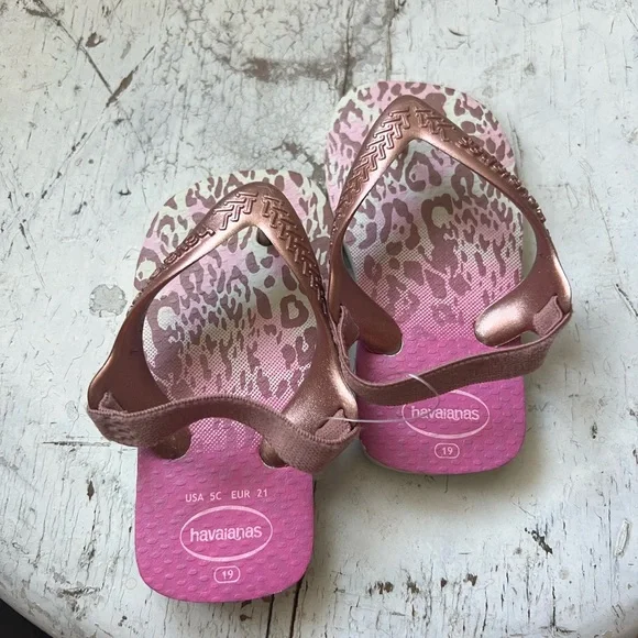 Havaianas Baby Chic Sandals Flip Flop Rose Gold Size US 5C EU 21 - Picture 2 of 4